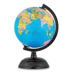 GLOBUS 505 5 Inches /12.8 Cm Diameter and 7.9 Inches /20 Cm Height Rotating World Globe With A.B.S Polymer Moulded Arc and Base Laminated Globe Surface with Time Scales and Informative Globe Reading image 1
