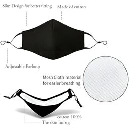 ADWIT Dark Colour Mix Reusable, Washable Designer Fabric Cotton 4 Layer Face Mask with Adjustable Earloop, Ear Saver Strap, Melt Blown Filter for Men & Women image 5