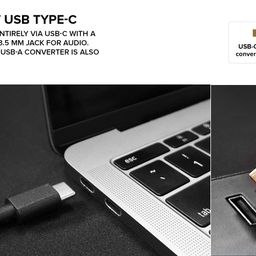 Creative Pebble V2 - Minimalistic 2.0 USB-C Powered Desktop Speakers, 3.5 mm AUX-in, 8W RMs with 16W Peak Power for Computers and Laptops, Type-A Adapter Included and Extended Cable (Black) image 3