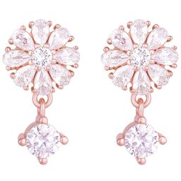 giva 925 Silver Rose Gold Floral Earrings| Drops to Gift Women & Girls | With Certificate of Authenticity and 925 Stamp | 6 Month Warranty* image 1