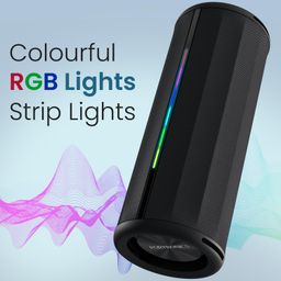 Portronics Nova 40W Portable Bluetooth Speaker with Dual Passive Radiator, Upto 5 Hours Playtime, RGB LED Lights, Bluetooth 5.3V, TWS Mode, Handsfree Calling, USB/AUX in Port, Type C Charging(Black) image 3