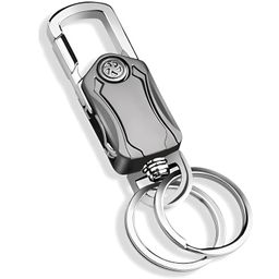 DHAVAL 5-in-1 Stylish Keychain for Women & Men - 360° Rotation Carabiner with Bottle Opener, Phone Holder, and Decompression Spinner Durable Zinc Alloy Multi-functional Keychain bike and car, Silver image 1