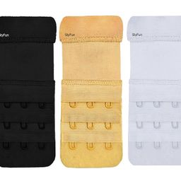styfun Bra Hook Extender-2 Hook 3 Eye & 3 Hook 3 Eye (with Extra Elastic) –Save Your Bra Increase Band Length_Bra Extensions Bra Extender Hook_Bra Hooks for Women_Bra Hook_Bra Hook Extender Combo image 1