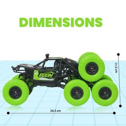 Gooyo GY-88 Remote Control 8-Tyres Rock Crawler Toy Car | RC Monster Car 4x4 Soft and Elastic Rubber Tires |Rechargeable Batteries|Green|Power Source: Lithium Battery image 5