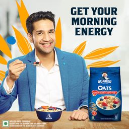 Quaker Oats 1Kg, Rolled Oats Natural Wholegrain, Nutritious Breakfast Cereals, Dalia Porridge, Easy To Cook, Honey image 5