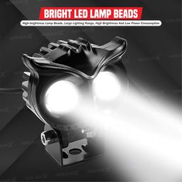 OBEROI'S TRADERS 1 YEAR WARRANTY 2 Led OWL Shape Fog White/Yellow light High & Low Beam | Flashing Mode With On-Off Switch | Fog Lamp, Dash Light, Motorbike, Car, LED (Pack of 2) image 4
