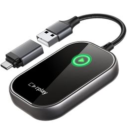 (2023 New) Yilutong Wireless CarPlay Adapter for iPhone, Converts Wired to Wireless CarPlay Dongle 2024 Upgrade Zero Latency Plug & Play fit for Cars from 2017 & iOS 10+ Steel Gray image 1