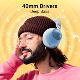 ZEBRONICS Duke Wireless Headphone with Up to 60h Backup, Supports Bluetooth, Dual Pairing, Gaming Mode, Environmental Noise Cancellation (ENC), LED Lights, Deep Bass, Voice Assistant Support (Blue) image 3