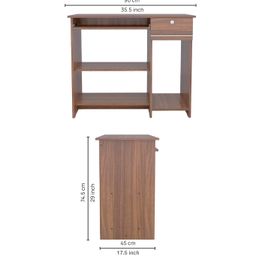 COUCH CULTURE Bingo Engineered Wood Study Table | Multi-Purpose Study Table | Computer Table for Students | Office Table with 1 Drawers | Desk for Work from Home | 1 Year Warranty - Leon Teak image 2
