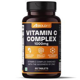 Boldfit Vitamin C Tablets with Amla & Orange Extract with Zinc Vitamin C Supplements Support Energy Immunity & Skin for Men & Women- 60 Tablets image 1