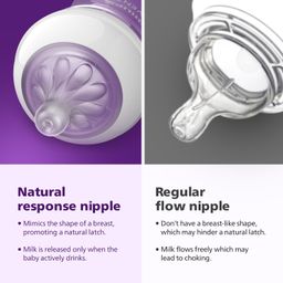 Philips Avent Natural Baby Feeding Bottle | No.1 Brand Recommended by Moms Worldwide | Ideal for 0 months+| Natural Response Technology Mimics Breastfeeding | Uniquely Designed Nipple releases milk only when baby drinks | Pack of 1 | SCY900/01 image 5