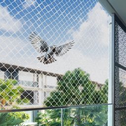Amazon Brand - Solimo UV Stabilized HDPE Bird Net/Pigeon Net | 10x10 Ft | Clips & Tying Ropes Included (White) image 1