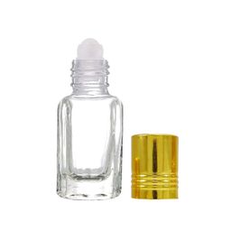 nsb herbals Empty Clear/Transparent Glass Roll On Bottles (3 ml) With Gold Cap For Essential Oils, Perfumes, Lip Balms | Refillable Bottle (Pack Of 3) image 2