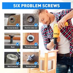 Serplex® 33PCS Damaged Screw Extractor Set Stripped Screw Extractor Set for Broken Bolt, Screw Extractor Remover Tool with Socket Extension Drill Bits Tools Set, Easily Remove Stripped Screws image 3