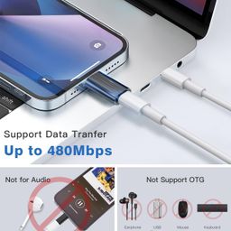 (Apple USB C to Lightning Adapter,Support 27W Fast Charging & Data Sync & Lightning to USB-C Adapter for iPhone 16/15 Pro Max Plus/14/13/12/11,for iPad,Airpods/Samsung,Galaxy Buds(Charge Only Combo) image 4