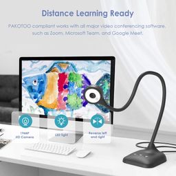 Document Camera & USB Visualizer 5MP, for A3 Size, LED Light, iOS, Dual Microphone, Image Inversion, Folding with Zoom, Skype, Teams, OBS. for Windows, MacOS, Linux, Chromebook image 2