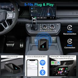 vcarlinkplay 2 in 1 Wireless Carplay Adapter, Plug & Play Magic link Carplay Stable Fast Connection, Convert Factory Wired to Wireless Carplay Dongle/Android Auto Adapter for Cars 2016+, iPhone iOS 10+/Android 11+ image 5