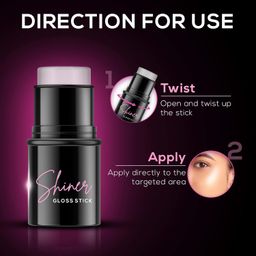 RENEE Shiner Face Gloss Stick | Gives Instant Glossy Shine | Hydrates & Moisturizes | Non-Sticky | Lightweight Formula | Offers Soft Skin | Enriched with Vitamin E, Sunflower Seed & Coconut Oil | 5gm image 4