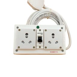 indrico 16A Electric Multi Outlet Extension Board Box With Mcb For Heavy Duty Pvc White Pack Of 1 (2.5 Mm 3000 Watts, 10 Meter Cable), 240 Volts image 4