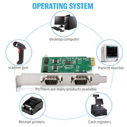 mzhou PCI-Express PCIe Expansion Card - 1X Serial COM interfaces - COM Port RS232 Interface - Adapter Converter Card, RS-232 Module with 4 Connections, 18-pin image 3