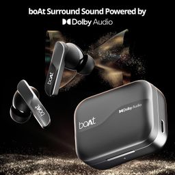 boAt Airdopes 800, Dolby Audio, Adaptive EQ by Mimi, 4Mics AI ENx, App Support, Fast Charge, Low Latency, IPX5, v5.3 Bluetooth TWS in Ear Earbuds Wireless Earphones with mic (Interstellar Black) image 4