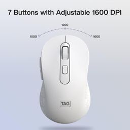 TAG KBWM1000 White Wireless Keyboard & Mouse Combo Kit with USB 2.4Ghz Nano Receiver, Linear Chiclet Keys, Upto 10M Clicks, Full 104 Keys & 10 Multimia Keys, 6 Buttons Mouse, for Windows/Mac/Linux image 4
