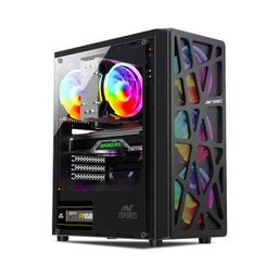 KRYNORCXY Desktop PC – Core i5 2400 CPU, HD Graphics 2000, SSD, HDMI, VGA, WiFi, Ethernet, RGB 4-Fan Black Cabinet, Windows 10 Pro (16GB RAM/512GB SSD) image 1