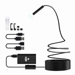 atdaraz Wireless Endoscope WiFi Inspection Camera USB Endoscope 2.0MP HD Borescope 2 in 1Flexible Snake Camera Waterproof Tube Drain Pipe Camera with 8 Led for iOS Samsung Android iPhone Windows image 3