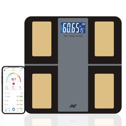 ant esports ANT Zigma Smart Digital Weighing Machine with App, Bluetooth BMI Monitor, Tracks 12 Body Metrics, Large Display, 30M Warranty – Black image 1