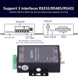generic GPRS Serial Device Server, 4 Frequency Bands Serial Ethernet Converter Accuracy Process Aluminum Alloy for Device Server for Electronic Components image 4