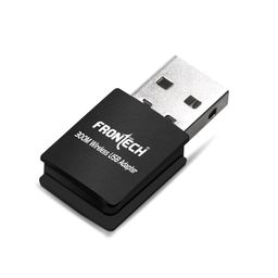 FRONTECH WiFi Dongle 300 Mbps Mini Wireless Network USB Wi-Fi Adapter for PC, Desktop, Laptop | Advanced WPA/WPA2 Security Standards, (0842, Black) image 1