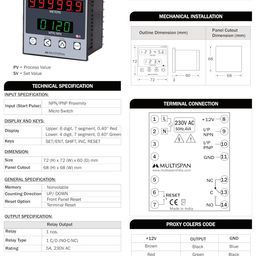 Multispan LC-2046 Programmable Length Counter 72 x 72 x 45 image 2