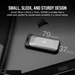 Corsair EX100U 1TBT Portable External SSD, Moves File Upto 20GBPS, Read Write Speed Upto 1600 mbps, 3 yrs Warranty, Sleek & Highly Portable Design image 4