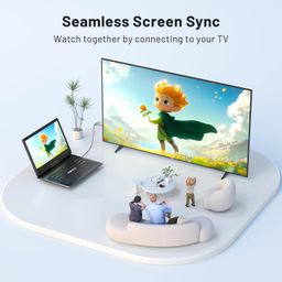 pofoto 15.7" Portable DVD Player with 14.1" HD Swivel Screen, 6 Hours Rechargeable Battery, Dual Speakers, USB/SD/TV Sync, Support Multiple image 4