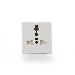 GM AA 2030 6Amp 2 Module International Socket (White, Glossy, 2 Piece) image 1