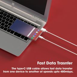 sounce Mi Usb To Type C 120W Hypercharge Cable, 6A Fast Charging Cable With Up To 480 Mbps High-Speed Data Transfer & Sync Cord Compatible With All Xiaomi Smartphones And Devices, White (1 Meter) image 2