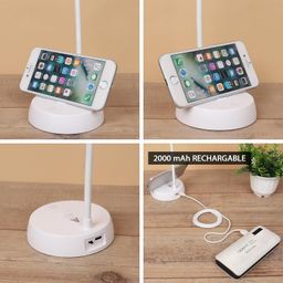 SaleOn USB Rechargeable LED Desk Lamp with Mobile Stand & 6 Month Warranty | Flexible Gooseneck Study Light | 3 Color Modes | Eye Protection | Touch Button Control | Home & Office Use image 5