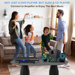 WONNIE HD DVD Player for TV, CD Players for Home with HD/AV/Coaxial Output &USB Input, Built in PAL/NTSC System, HDMI/AV Cable and Full Function Remote Control Included image 3
