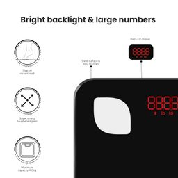 Lifetrons Slinky Bluetooth Digital Smart Scale & Fat Analyzer measures Fat/BMI/Protein,Visceral Fat -Syncs with Android & iPhone app Includes batteries with more features & 1 yr Warranty (Black) image 2