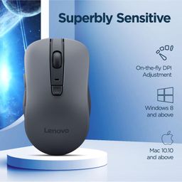 Lenovo WL310 Bluetooth Silent Mouse, Bluetooth 5.0, Upto 3million Button clicks, 1600 DPI, 6 Buttons (Left Click, Right Click, Scroll Click, DPI, 2 x Side Buttons), DPI LED Indicator, Grey image 4