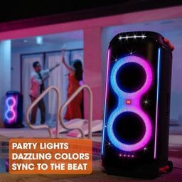 JBL PartyBox 710 Bluetooth Party Speaker with Dynamic Music Synced Flashing Club Pattern Lightshow, Pro Sound, Splashproof, PartyBox App Personalisation,Guitar and Mic Input(800 Watt RMS, Black) image 3