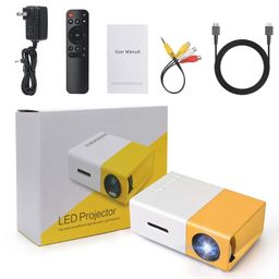 SECURINNOV UC 500, 400LM Portable Mini Home Theater LED with Remote Controller, 3500 lm LED Corded Projector UC500 Support HDMI, AV, SD, USB Interfaces (Yellow Projector) image 3