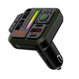 Portronics Auto 22 Car Bluetooth Receiver with Hands-Free Calling & Music, 20W Type-C PD, 18W USB Fast Charging, Bass & Treble Control, Multi-Functional Buttons for Wireless Car Stereo Audio (Black) image 1