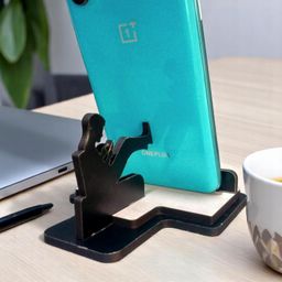 LASER ART Mobile Holder Stand for Desk, Home & Car Dashboard | MDF Mobile Stand for Study, Video Shooting & Office Use | Easy to Assemble Phone Stand | Natural Wood Finish image 1