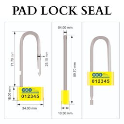 raj krishna industries Raj Krishna Industries® Container Padlock Seal, Cargo Padlock Seal & Truck Seal Container Seal Lock Security Padlock Seal |Colour-Yellow |50 PCS| image 3