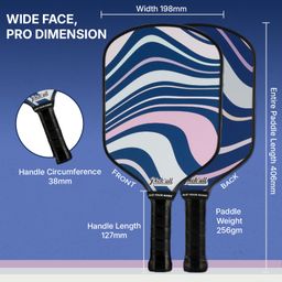 pick’all Pick'all Pickleball Paddle, 16mm Fiberglass Pickle Ball Racket with Honeycomb Core & Curve X Technology for Controlled High Power Shots, Leisure Series, Includes Leather Paddle Cover, Fierce image 5