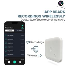 Auxxy Magnetic Call Recorder for iPhone and Android, 32GB Storage, Play Recordings from Phone app (Black image 3