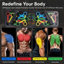 FirstFit Push Up Board For Men 10 in 1 Pushup Board,Pushup Stand with Handles Fitness Equipment push up bar Chest Muscle Exercise Professional Gym Equipment for Men image 3