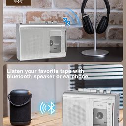Gracioso Portable Cassette Player Recorder with Bluetooth Transmitter, AM FM Walkman Cassette Player with Headphone Jack & Big Speaker,Microphone Jack, 2*AA Battery Opearated Cassette Tape Player image 2