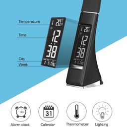 Dealzone LED Desk Lamp, Eye-Caring Table Lamp, Electronics Business Desk Lamp with Alarm Clock Calendar LCD Display Touch Dimming Reading Table Lamp and Eye Protection image 4